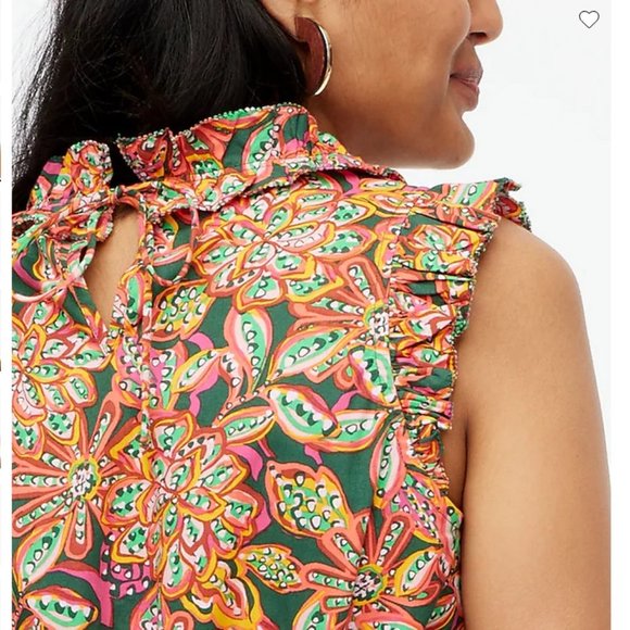 J. Crew Floral Ruffle Blouse - Multicolor - Picture 6 of 7